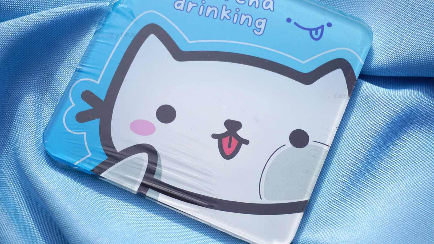 "Whatcha Drinking" Neko Coaster