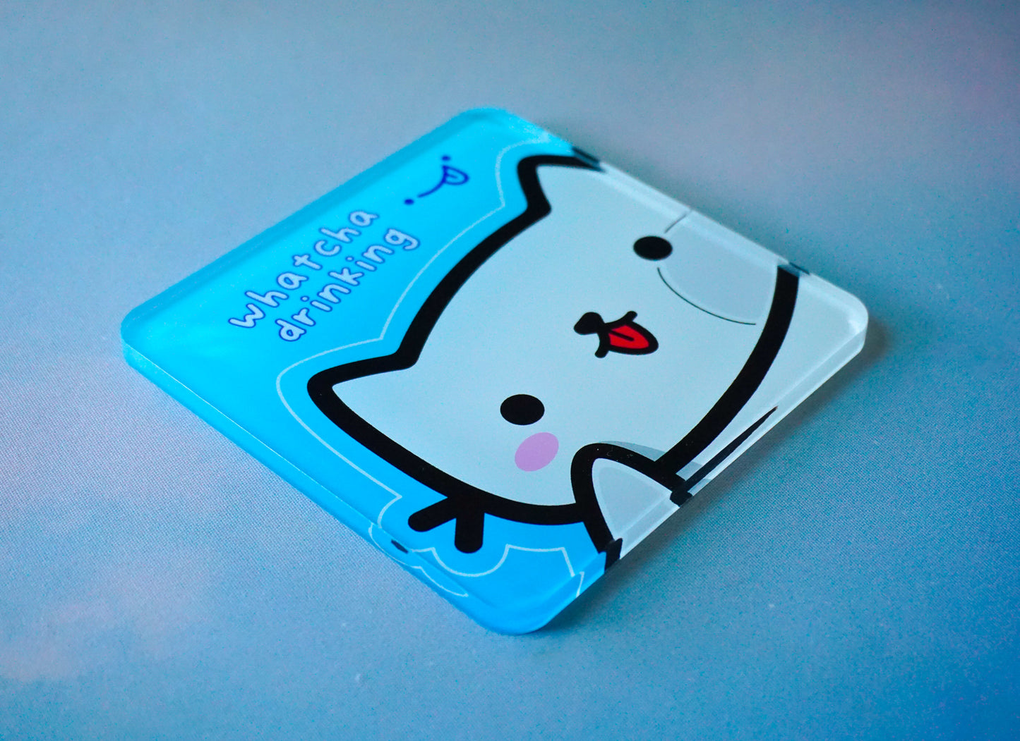 "Whatcha Drinking" Neko Coaster
