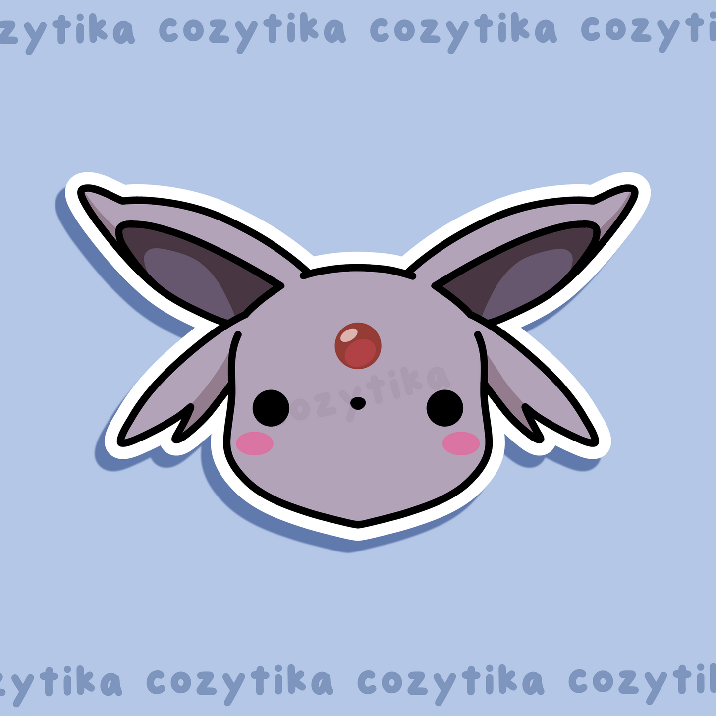 Espeon head sticker graphic