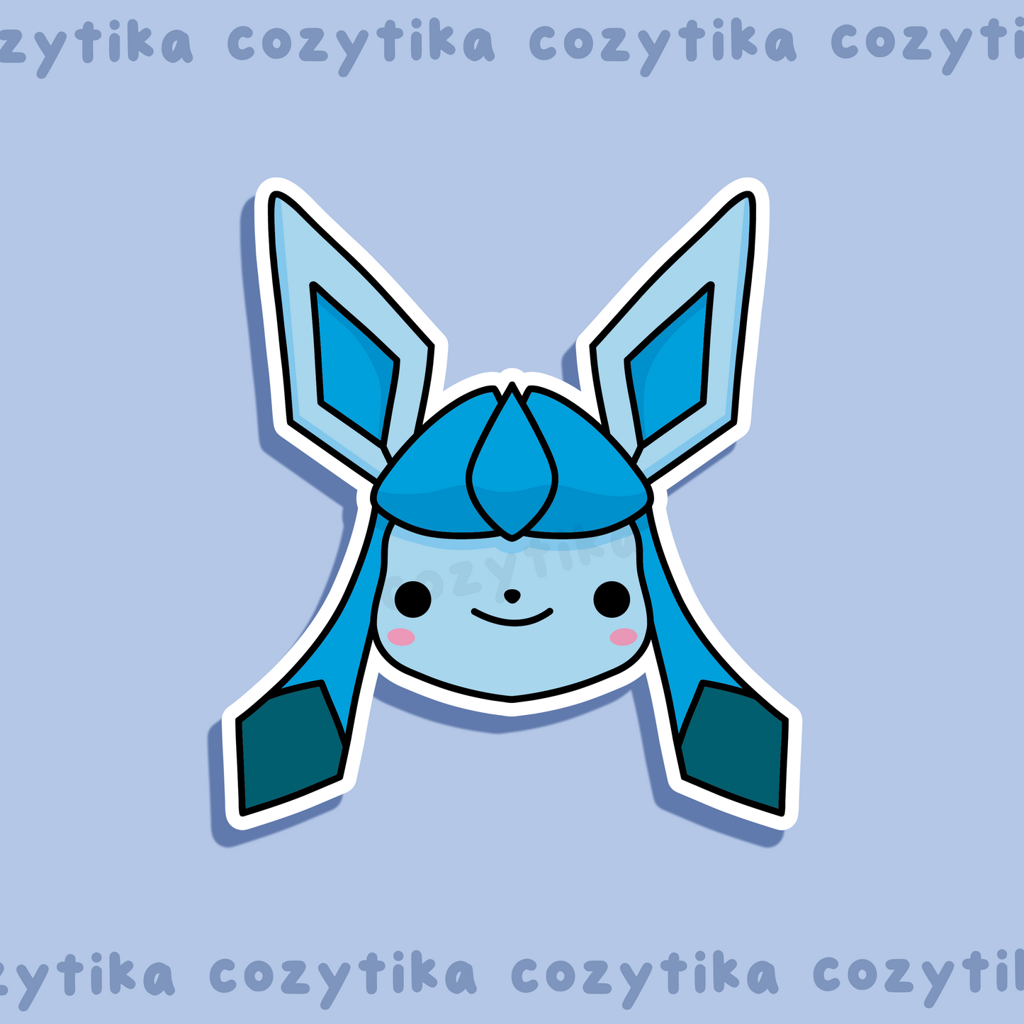 Glaceon head sticker graphic