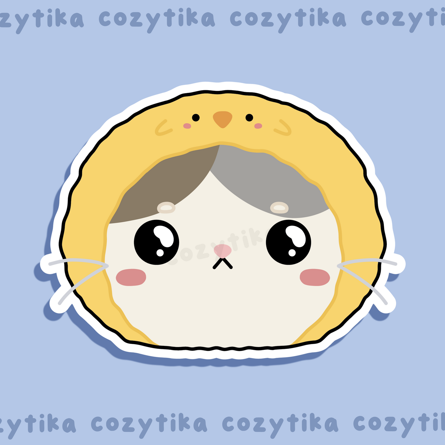 Cat wearing duck hat sticker graphic
