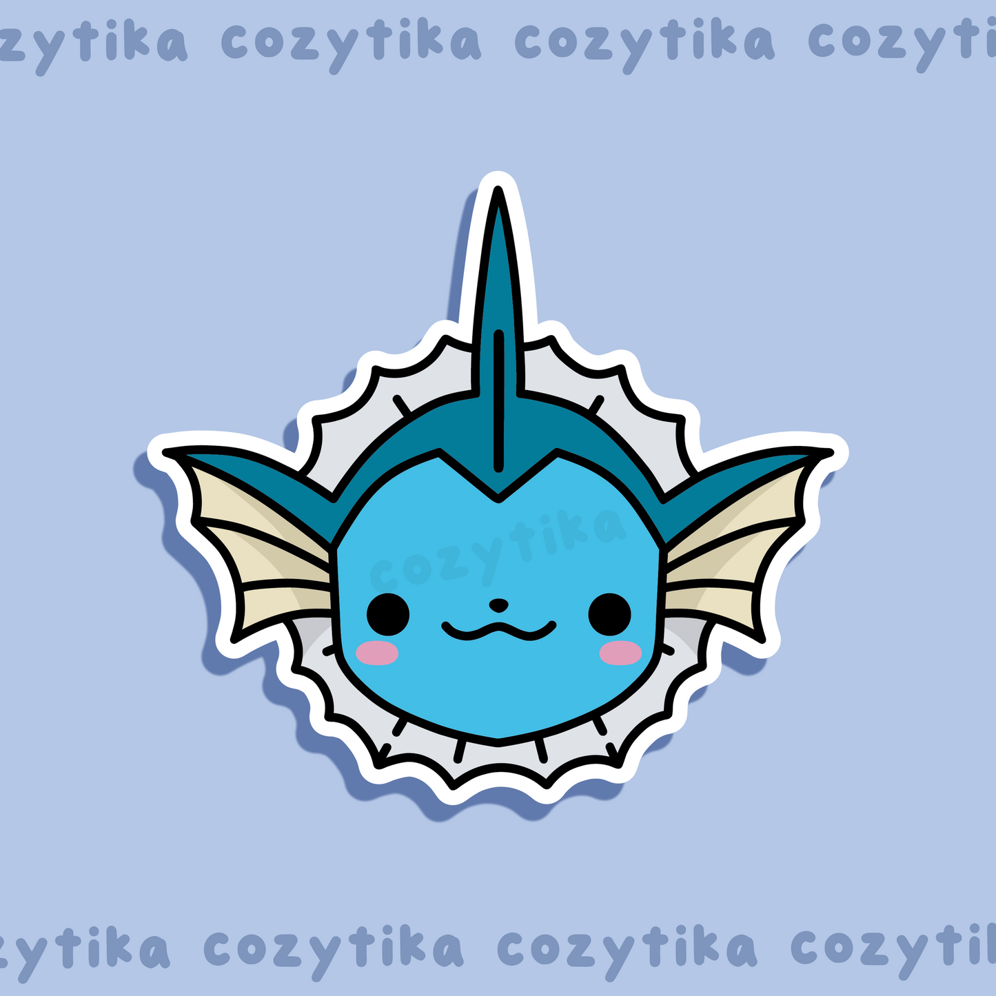 Vaporeon head sticker graphic