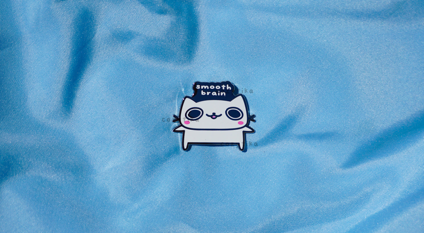 Neko Smooth Brain Enamel Pin