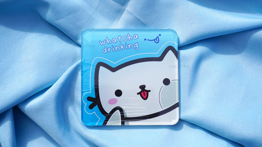 "Whatcha Drinking" Neko Coaster