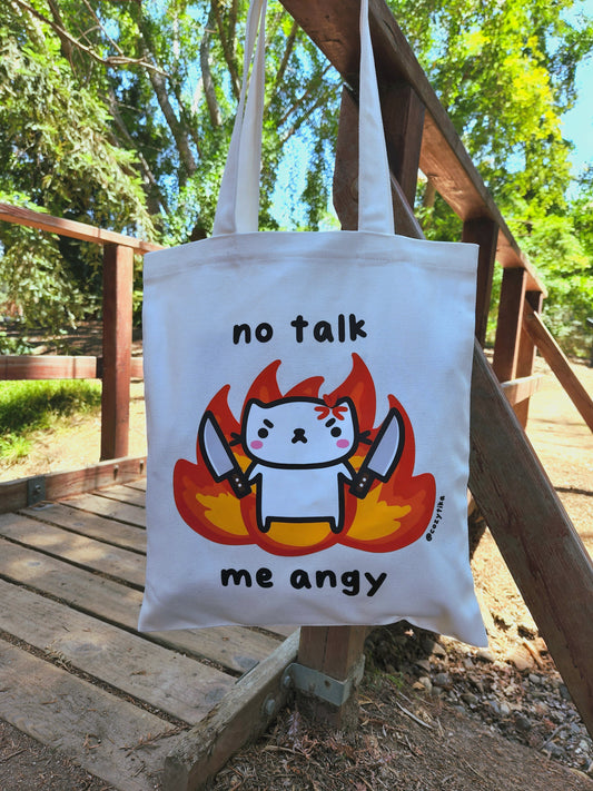 No Talk Me Angy Neko Tote Bag