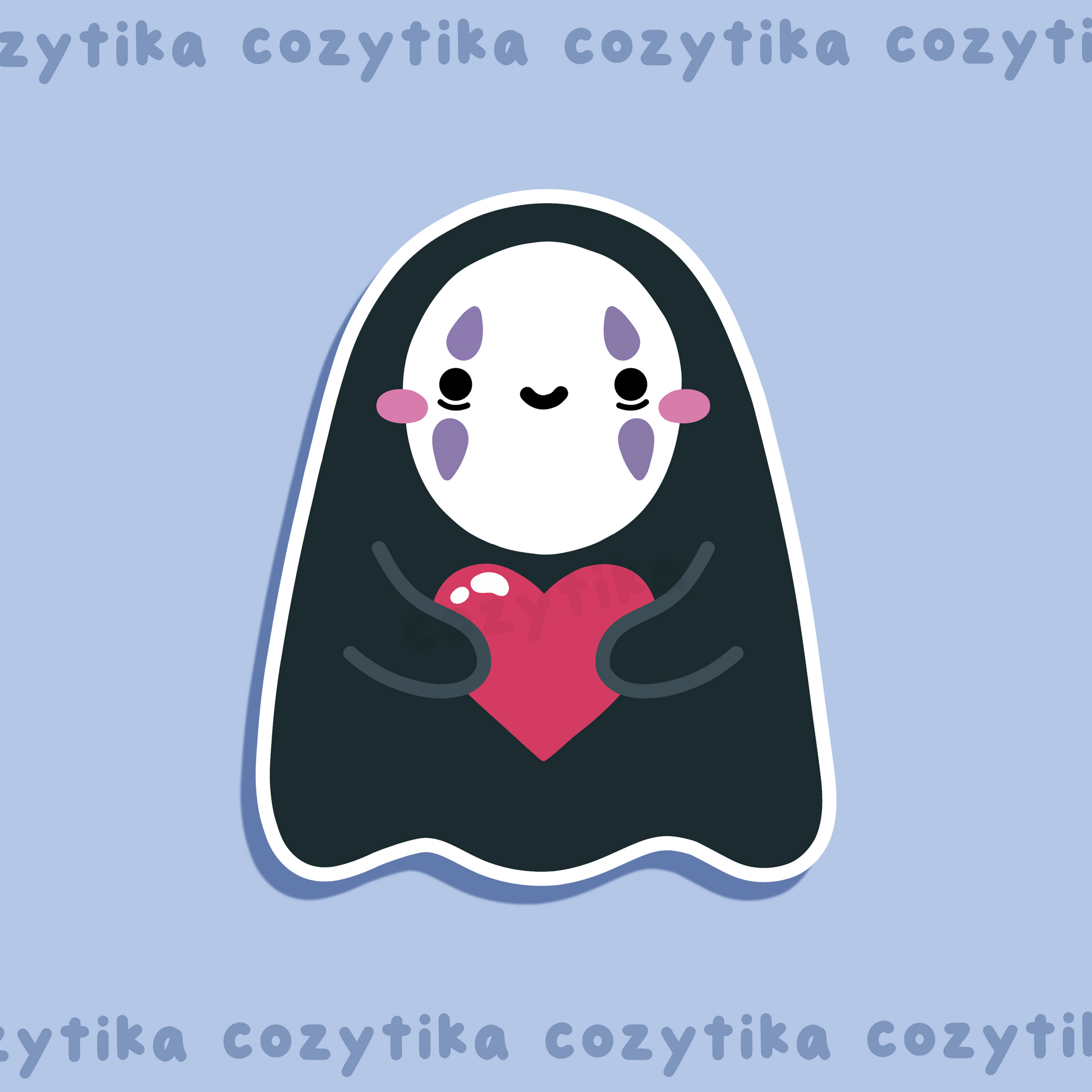 Spirited Away No face showing a heart to you sticker graphic